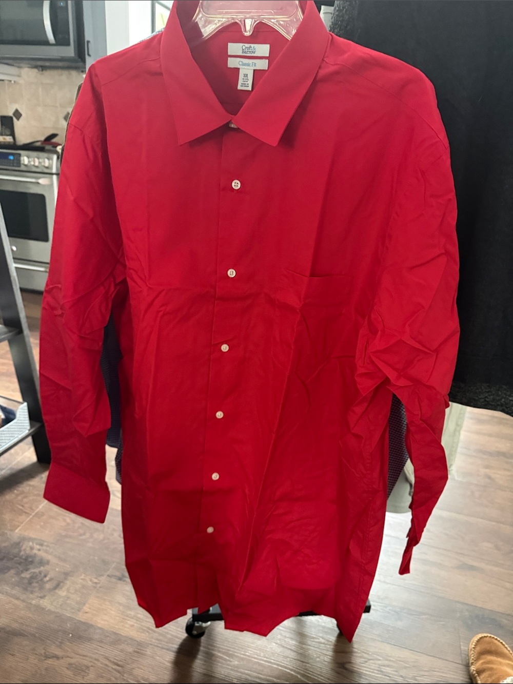 croft & barrow Men's Bright Red Button-Up Dress Shirt